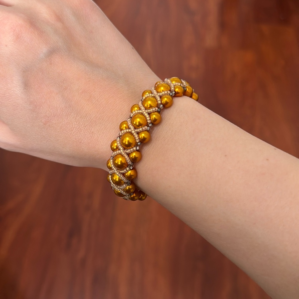 Handmade beaded bracelet. Elegant. Fits beautifully on wrist. Perfect gift.